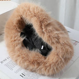 Daiiibabyyy  Big Fluffy Faux Fur Bucket Hat for Women Luxury Plush Fisherman Hat Warm Winter Hat Thicken Cold Snowy Day Panama Cap