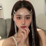 Daiiibabyyy  Handmade Sweet Wedding Headpiece Crystal Bridal Head Chain Hair Jewelry For Women Rhinestone Forehead Headband Accessories