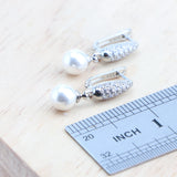 Daiiibabyyy White Pearls Silver 925 Jewelry Sets Wedding Natural Zircon Ring Earrings Pendants Necklace Set Bracelets Women Bridal Jewelry