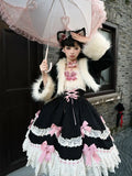 DAIIIBABYYY  -  Japan Sweet Lolita Jsk Dress Gothic Women Lace Bow Ruffles Tea Party Dresses Summer Girls Kawaii Y2k Punk Suspender Dress