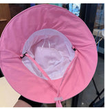 DAIIIBABYYY  -  Foldable Wide Brim Fisherman Hat with Drawstring Bag Convertible Sunshade Outdoor Fishing Cap Summer Multi-Functional Protection