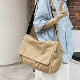 Daiiibabyyy  Vintage Women's Messenger Bag Large Capacity Canvas BookBag Shoulder Bag Casual Crossbody Bag Crossbody Bags for Women