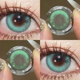 Daiiibabyyy  2Pieces Color Contact Lenses Bling Pupil Beauty Cosplay Color Circle Lens Yearly Galaxy Colour Contacts with Box