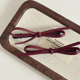 DAIIIBABYYY  -  Ankola red hairpin leather bow duckbill clip red side clip bangs hairpin hair accessories