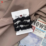 DAIIIBABYYY  -  3PCs/set Silk Satin Elastic Hair Band Small Scrunchies Set Ladies Rubber Bands Ponytail Holders for Women Girls Hair accessories