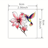 Daiiibabyyy  80 Sheets Flower Butterfly Tattoo Sticker Waterproof and Durable Temporary Tattoo