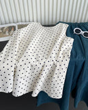 DAIIIBABYYY  -  Summer New Fashionable Sleeveless Polka Dot Shirt Vest, Loose and Slimming Versatile Linen Top