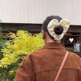 DAIIIBABYYY  -  New Year's festive red satin love hair band ball head rubber band hair rope low ponytail hair accessories headgear