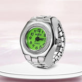 DAIIIBABYYY  -  Personalized Crystal Flower Mini Finger Watch Ring Elastic Strap Couple Rings Vintage Clock Roman Quartz Watch Ring Women Girls
