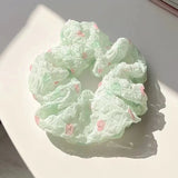 DAIIIBABYYY  -  New Trendy Summer Sunny Polka Dot Scrunchies Women College Student White Rubber Bands Fairy Colorful Ponytail Holder Headwear