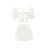 Daiiibabyyy Girls' Casual High Fashion 2024 New Summer Sweet Age-reducing Skirt Two-piece Suit Elegantes Party Evening Dresses Sexy Tops Y2k