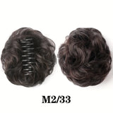 Daiiibabyyy  Synthetic Hair Bun Chignon With Claw Clip Messy Curly Ponytail Hair Extension Heat Resistant Hair For Elegant Women Daily Use
