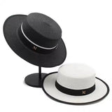 DAIIIBABYYY  -  New Summer Fashion Straw Hat Womrn Female Flat Brim Sun Protection Cap Outdoor Travel Beach Sun Hats