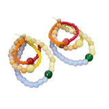 Daiiibabyyy  Crystal beaded earrings cute girl colorful natural stone multi-ring earrings holiday earrings