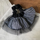 Daiiibabyyy  1PC  Scrunchies Women's Striped Mesh - Trimmed Hair Accessories Elastic Hair Ties, Chic for Daily & Party, Perfect Gift