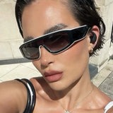DAIIIBABYYY  -  Sexy Ladies Cat Eye Sunglasses Women For Men 2025 Vintage Sun Glasses Punk Flat Top Popular One Piece Stripe Eyeglasses UV400