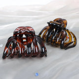 Daiiibabyyy  2Pcs Tortoise Shell Large Plastic Hair Claw Clips, Non-slip Strong Hold Hair Clamps, Retro Hair Accessories for Thick Hair
