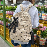 Daiiibabyyy  Preppy Style Bow Plaid Print Mochila Sweet Large Capacity Mochilas Mujer Portable Travel Backpack Student Bag School Bags