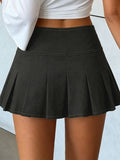 Daiiibabyyy  American Streetwear Vintage Solid High Waist A-LINE Folds All Match Skirts