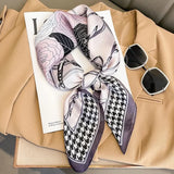 DAIIIBABYYY  -  New Silk Square Scarf Women Luxury Floral Print Kerchief Soft Satin Hairband Hands Bag Ribbon Foulard Hijab Neckerchief Headband