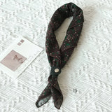 DAIIIBABYYYY  -  60cm Elegant Cotton Men's Cravat Floral Striped Navy Square Scarf With Button Birds Leaves Print Soft Neckerchief Suit Bandelet