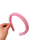 DAIIIBABYYY  -  1.5cm Width Autumn Winter Sweet Plush Hair Band For Girls College Students Face Washing Hairbands Brown Pink Hair Bands Headwear