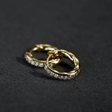 Daiiibabyyy  Sterling Silver Sparkling Zircon Round 18k Hoop Earrings For Women Classic Fine Jewelry Trendy Accessories