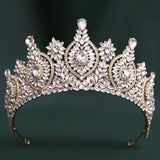 Daiiibabyyy  Baroque Queen Large Crystal Pink Crowns For Bridal Women Girls Wedding Tiaras Diadem Princess Party Hair Dress Jewelry
