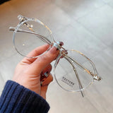 Daiiibabyyy  Blue Light Blocking Eyeglasses Frame Fashion Style Round Shape Glass Frames for Men Women TR90 Material Female Glass