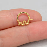 DAIIIBABYYY  -  1Piece Flower Moon Snake CZ Nose Hoop Butterfly Leaf Daith Conch Helix Stud Earrings Internal Thread Piercing Surgical Steel 16G