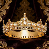 Daiiibabyyy  Luxury Wedding Crown Rhinestone Crystal Diadem Queen Crown Princess Tiaras Bridal Hair Jewelry Party Hair Accessories ﻿
