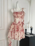 DAIIIBABYYY  -  Summer New French Floral Holiday Beach Y2k Irregular Dresses Women Fashion Elegant Camisole Dress Sweet Evening Party Prom Gown