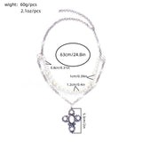 Daiiibabyyy  Charm Elegant Multilayer Imitation Pearl Necklace for Men Women New Goth Jesus Cross Pendant Choker Male Party Jewelry