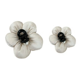 DAIIIBABYYY  -  2pcs Exquisite Sponge Puff Flower Hair Claw Pearl Korean Style Scrunchies Shark Clip Cloth Ponytail Holder Exaggerated Crab Clip