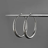Daiiibabyyy  New Trendy Silver Color Big Circle Hoop Earrings for Women Exaggerated Metal Geometric Smooth Round Earrings Jewelry Gift