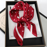 DAIIIBABYYY  -  New Spring Square Neck Scarf Women Bandana Hair Band Design Print Dot Female Foulard Headband Shawl Wrap Neckerchief