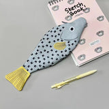Daiiibabyyy  Children's Pencil Cases Cute Cartoon Fish Funny Cute Kawaii Pencil Cases Large Capacity Portable Canvas Storage Bag For Students