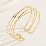 DAIIIBABYYY  -  Multilayer Gold Color Cuff Bracelet For Women Punk Style Metal Bracelet Minist Design Ins Daily Wear Party Jewelry