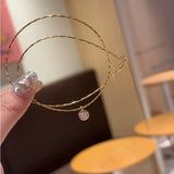 Daiiibabyyy  Retro Exquisite Inlaid Small Zircon Gold Color Choker Necklaces Clavicle Chain Women's New Trend Jewelry
