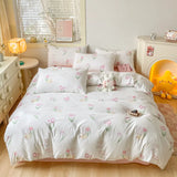 DAIIIBABYYY  -  A-class mother and baby cartoon washed cotton four piece set for bed, ins style bed sheets, duvet covers, dormitory duvet