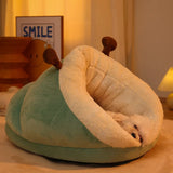 DAIIIBABYYY  -  Plush Warm Cat Bed Nesting Basket Slipper Shape Cartoon Cats Dog Kennel Beds Pet Accessories