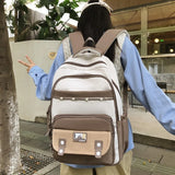Daiiibabyyy  New Korean Style Travel Backpack Large Capacity Multi-pockets Student School Bag Waterproof Laptop Backpack Daily Use
