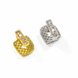 Daiiibabyyy  Trendy Combination Of Classic Zirconia Braces With Vertically Engraved Bars, Single Piece, For Daily Personal Expression.