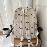 Daiiibabyyy  Preppy Style Bow Plaid Print Mochila Sweet Large Capacity Mochilas Mujer Portable Travel Backpack Student Bag School Bags