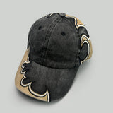 Daiiibabyyy  American Retro Flame Embroidered Baseball Caps for  Sunshade To Show Their Faces, Small Street Hip-hop Niche Cap