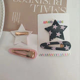 DAIIIBABYYY  -  2pc Cool Black Star Hair Side Clips Hairpin Crab for Girls Women Child Holiday Party Gift Hair Accessories Headwear Ornament