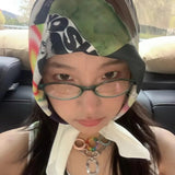 DAIIIBABYYY  -  Retro Blue Green Oval Small Frame Glasses Frame Women's Anti Blue Light Glasses New Fashion Y2K Style Eyeglasses Frame