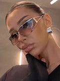 Daiiibabyyy  New Vintage Sunglasses Women Men Fashion Y2K Brand Designer Black Gradient Sun Glasses Steampunk Glasses Shades Glasses Eyewear