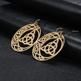 DAIIIBABYYY  -  Triangle Celtic Knot Crescent Edge Stainless Steel Earrings for Women's Fashion and Elegant Talisman Jewelry Gifts