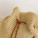 Daiiibabyyy  Backpack, Korean Version Woven Bag, Versatile Backpack, Single Shoulder Dual-Use Bag, Beach Bag, Large Capacity Woven Backpack